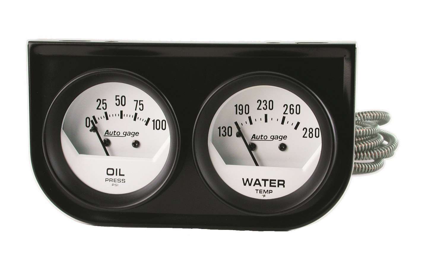 GAUGE CONSOLE, OILP/WTMP, 2", 100PSI/280?F, WHT DIAL, BLK BZL, AUTOGAGE - 616 Auto Parts
