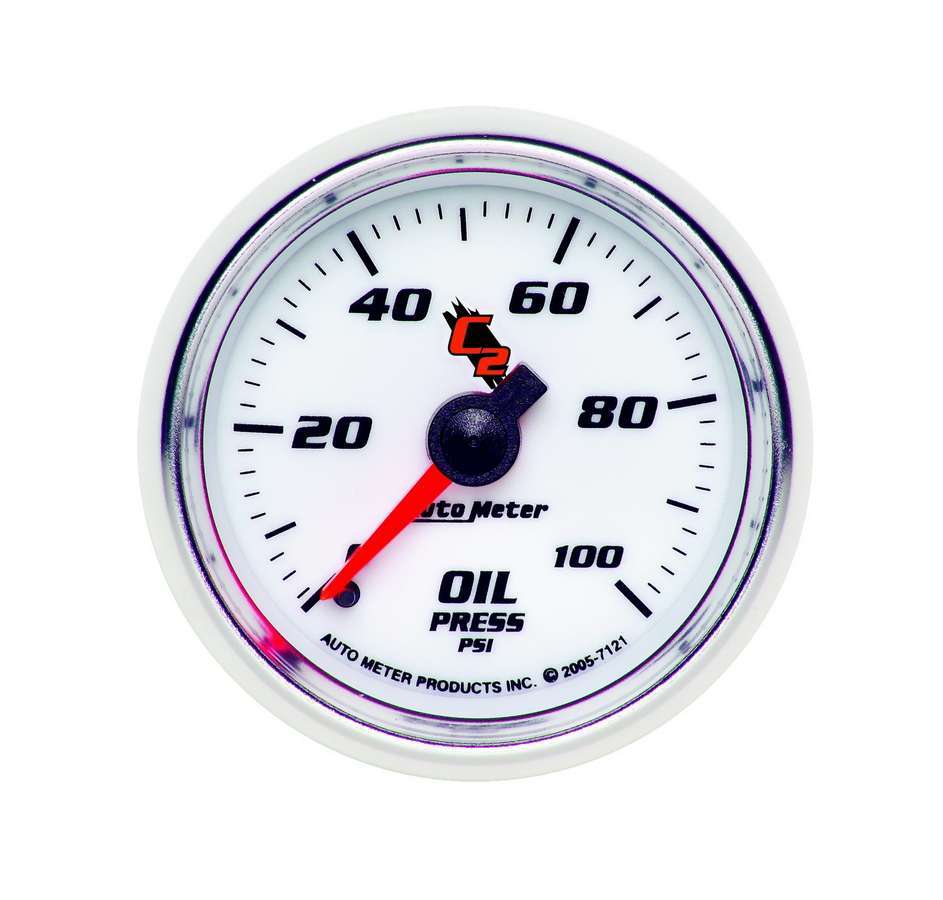 GAUGE, OIL PRESSURE, 2 1/16", 100PSI, MECHANICAL, C2 - 616 Auto Parts
