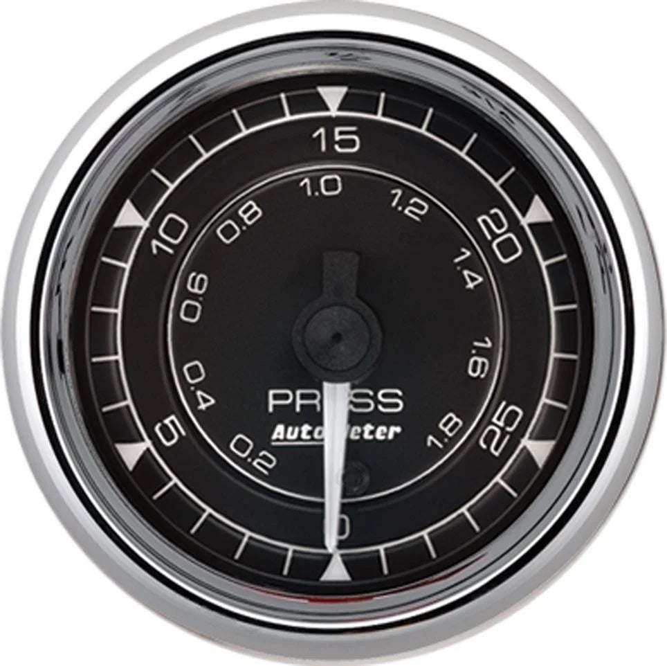 2/16 Chrono Chrome Gauge Pressure 30PSI - 616 Auto Parts