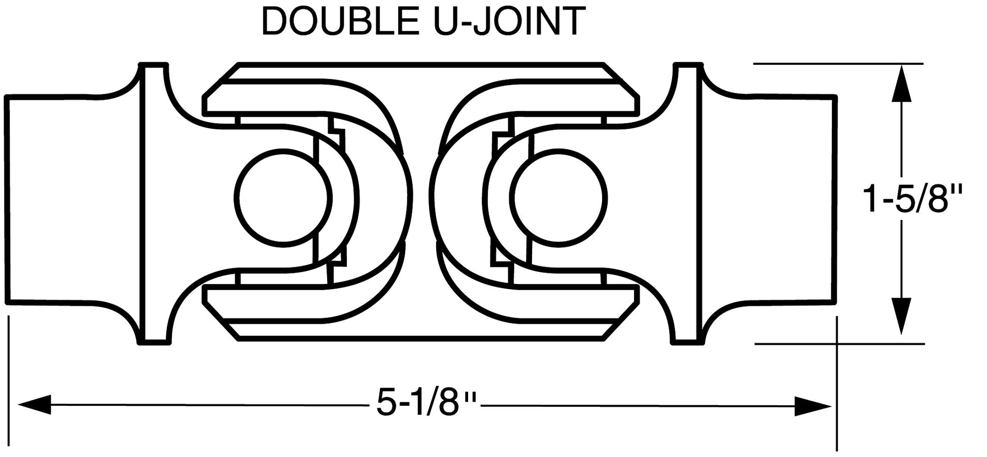 Steering U-Joint; Double; Polished Stainless; 3/4-36 X 3/4DD 143449 - 616 Auto Parts