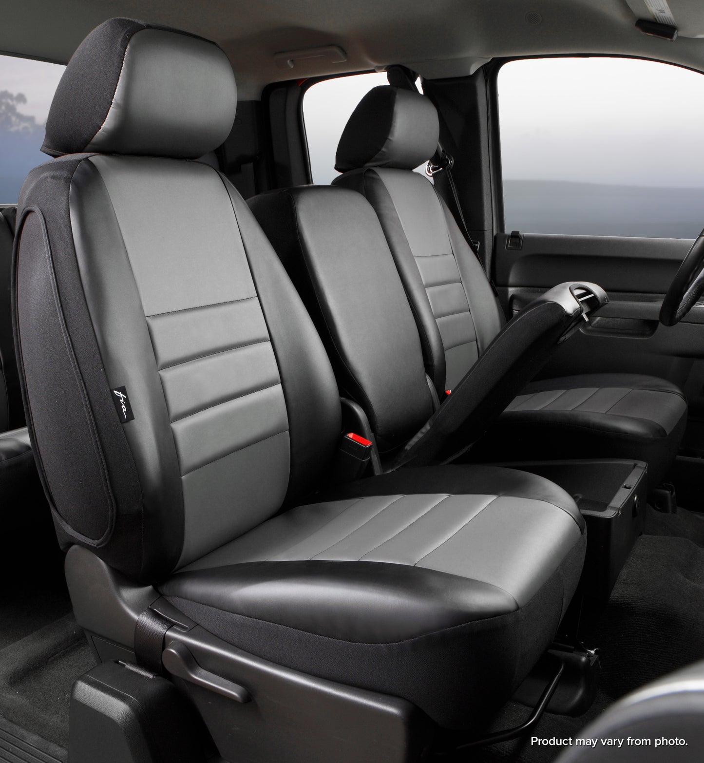 SL60 Series - Leatherlite Simulated Leather Custom Fit Front Seat Cover- Gray - 616 Auto Parts
