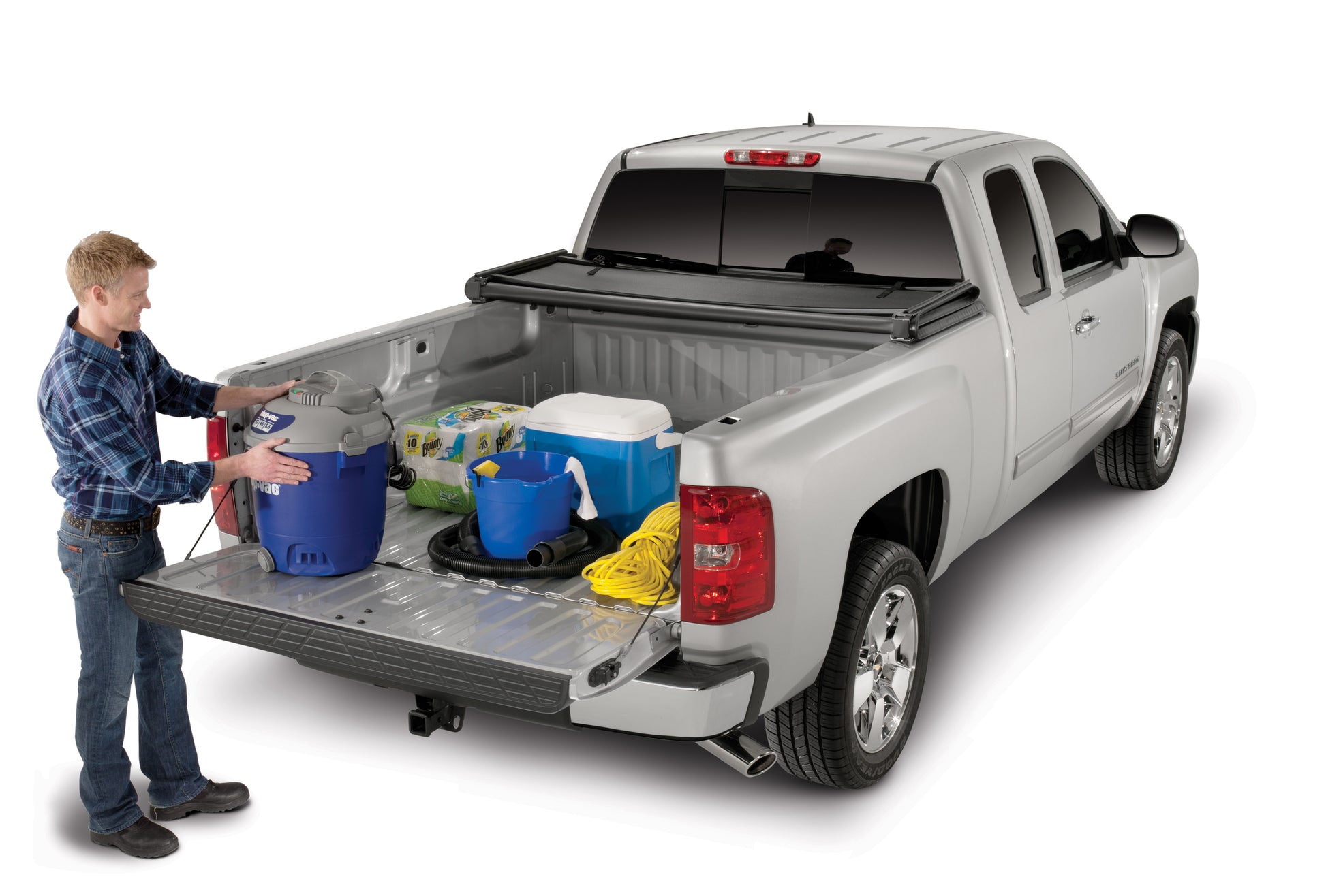 Soft Tri-Fold Non-Lockable Black Vinyl With Aluminum Rails TFX2004 - 616 Auto Parts