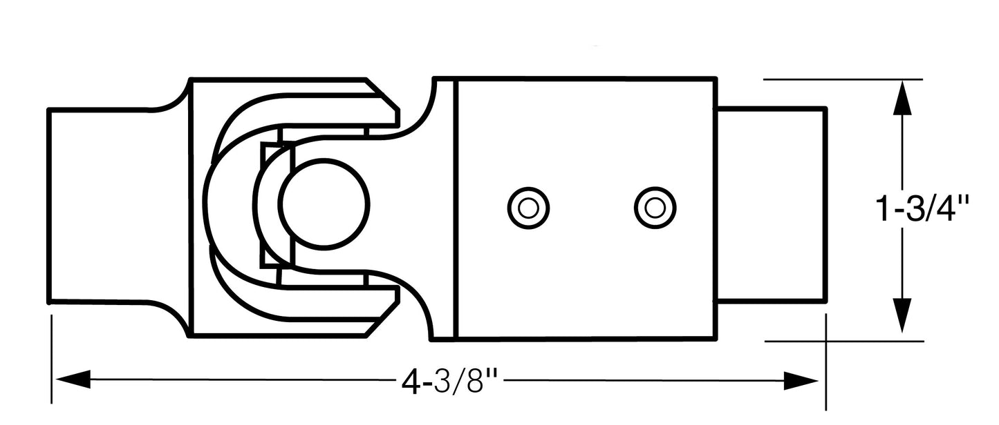 Steering Universal Joint/Vibration Damper; Steel; 3/4DD X 3/4DD - 616 Auto Parts