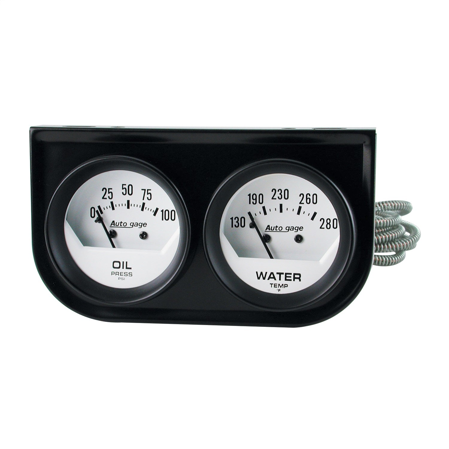 GAUGE CONSOLE, OILP/WTMP, 2", 100PSI/280?F, WHT DIAL, BLK BZL, AUTOGAGE - 616 Auto Parts