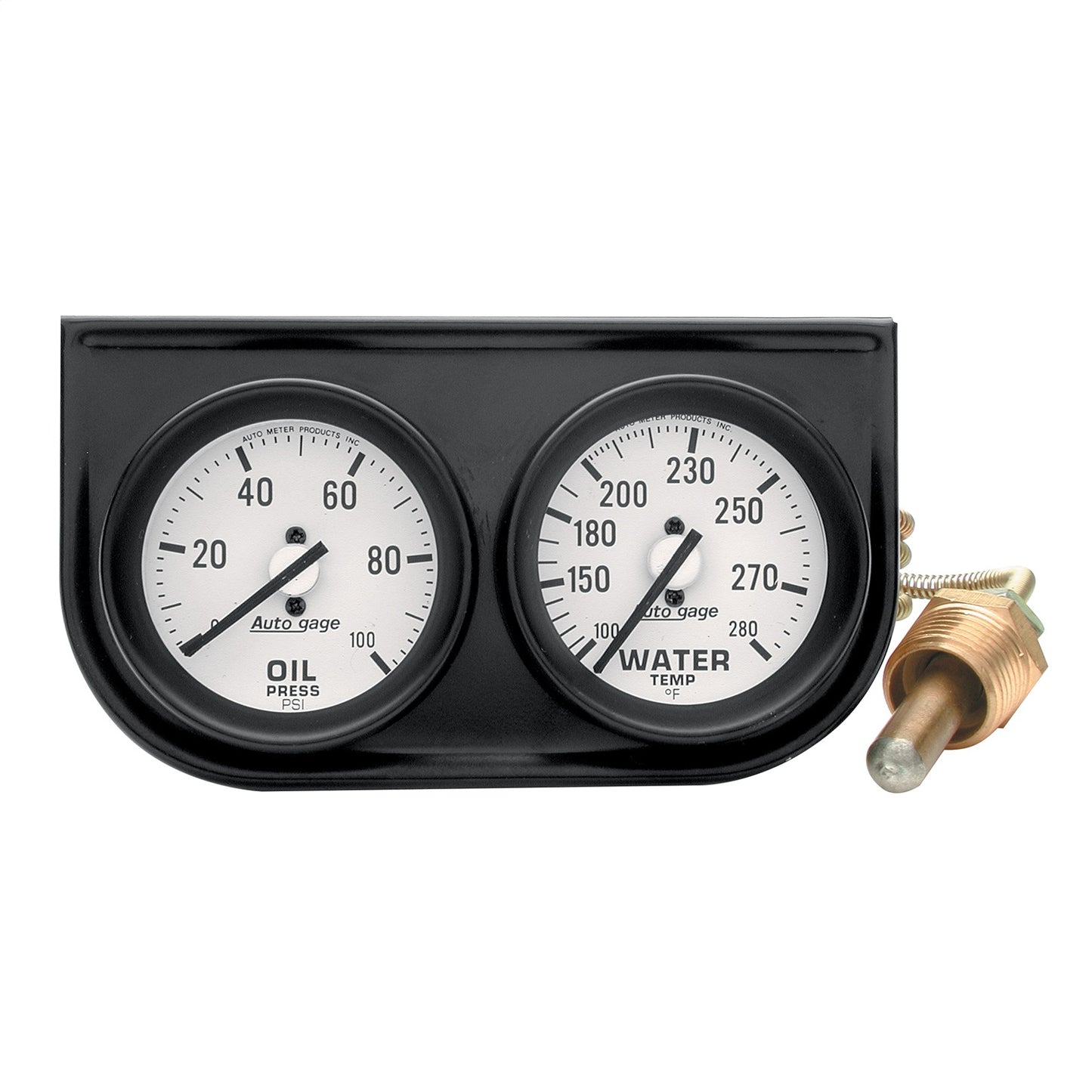 GAUGE CONSOLE, OILP/WTMP, 2", 100PSI/280?F, WHT DIAL, BLK BZL, AUTOGAGE - 616 Auto Parts