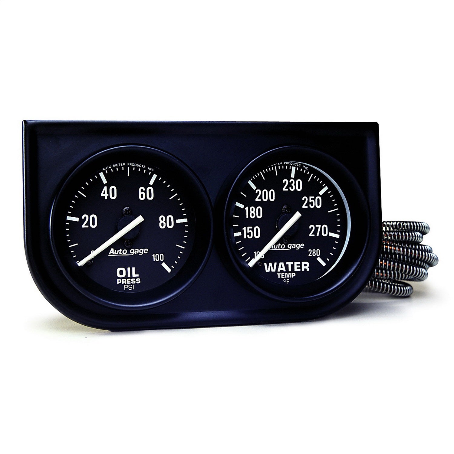 GAUGE CONSOLE, OILP/WTMP, 2", 100PSI/280?F, BLK DIAL, BLK BZL, AUTOGAGE - 616 Auto Parts