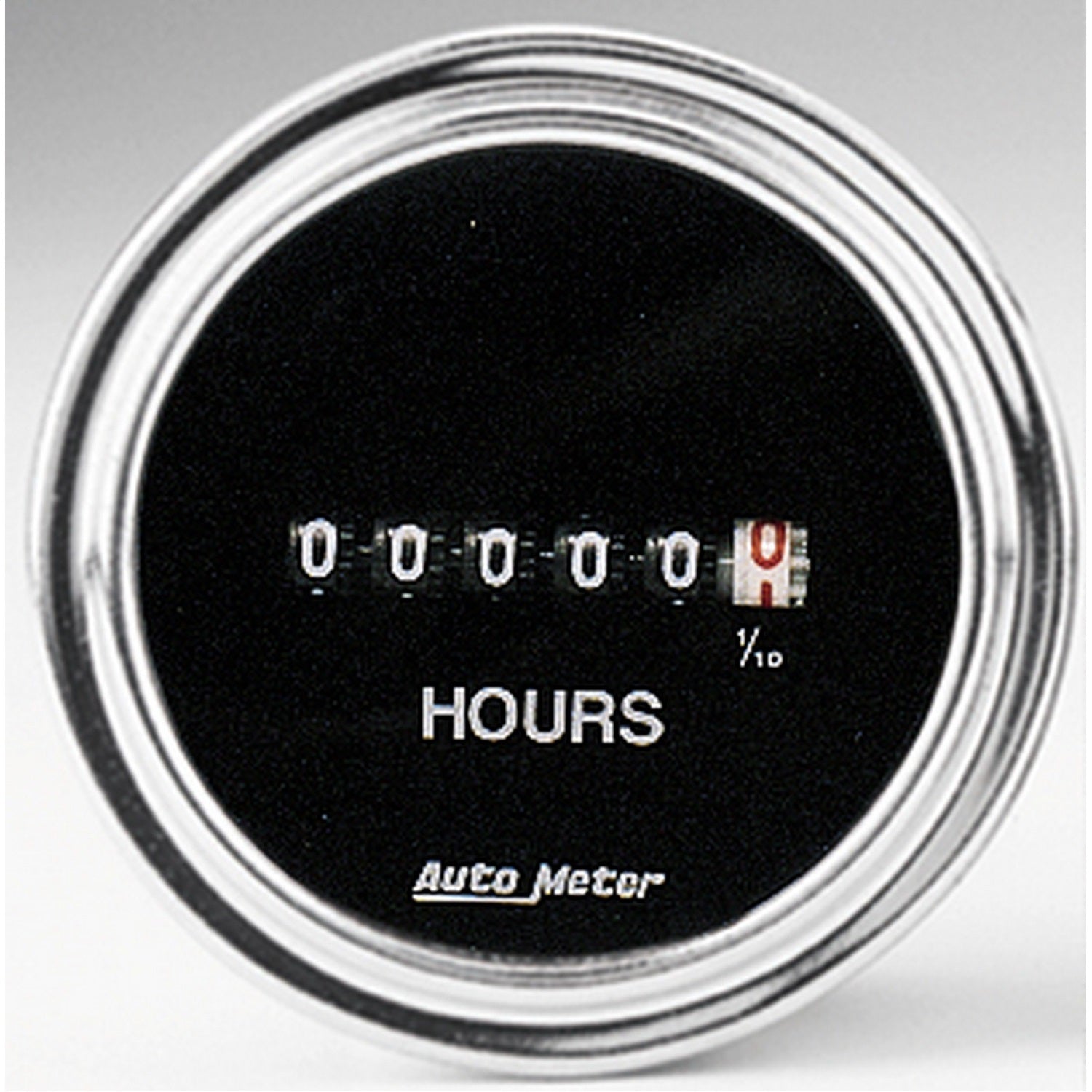 GAUGE, HOURMETER, 2 1/16", 100K HOURS, ELECTRIC (8V-32V), TRADITIONAL CHROME - 616 Auto Parts