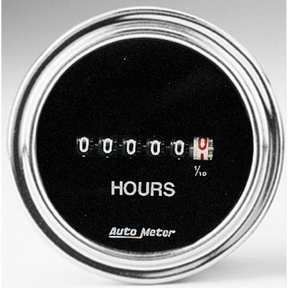 GAUGE, HOURMETER, 2 1/16", 100K HOURS, ELECTRIC (8V-32V), TRADITIONAL CHROME - 616 Auto Parts