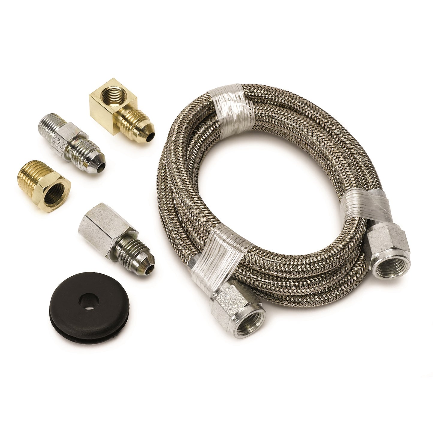 LINE, BRAIDED STAINLESS STEEL, #4 DIA., 3FT. LENGTH, -4AN AND 1/8" NPTF FITTINGS - 616 Auto Parts