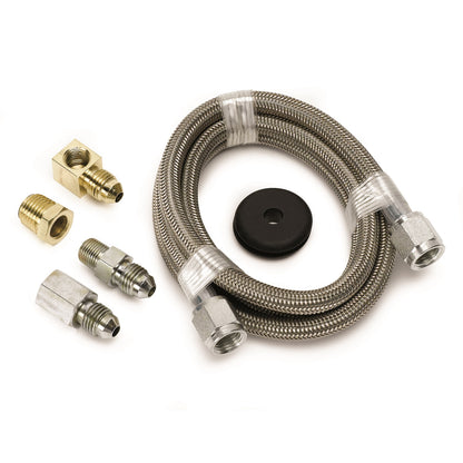 LINE, BRAIDED STAINLESS STEEL, #4 DIA., 4FT. LENGTH, -4AN AND 1/8" NPTF FITTINGS - 616 Auto Parts