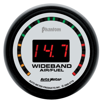 GAUGE, AIR/FUEL RATIO-WIDEBAND, STREET, 2 1/16", 10:1-17:1, DIGITAL, PHANTOM - 616 Auto Parts