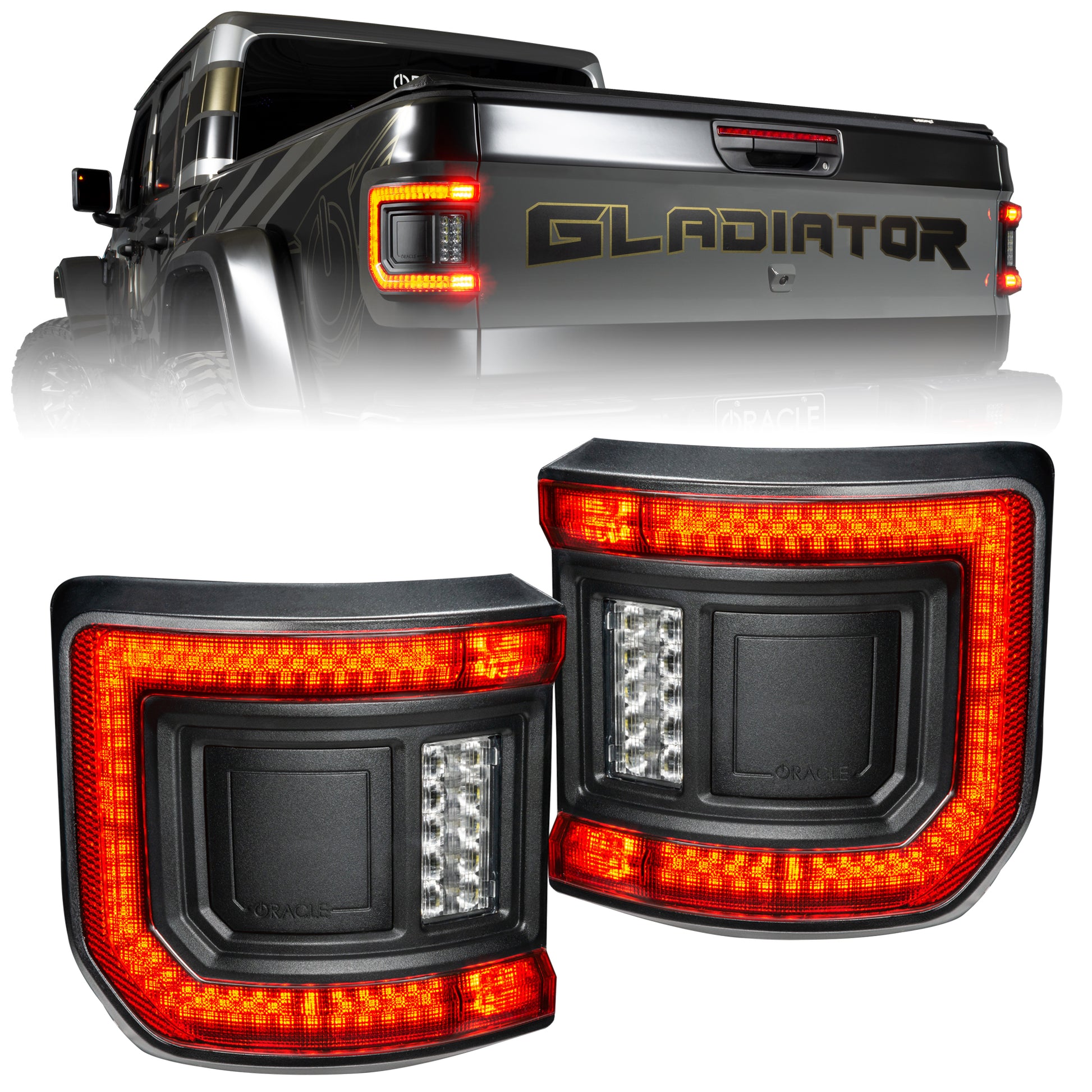 ORACLE Lighting "Black Series" Flush Mount LED Tail Lights for Jeep Gladiator JT 5882-504-T - 616 Auto Parts