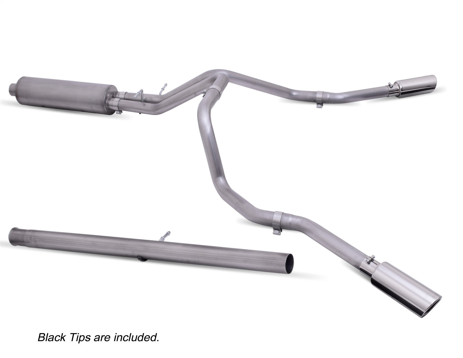 Black Elite Cat-Back Dual Extreme Exhaust System; Stainless - 616 Auto Parts