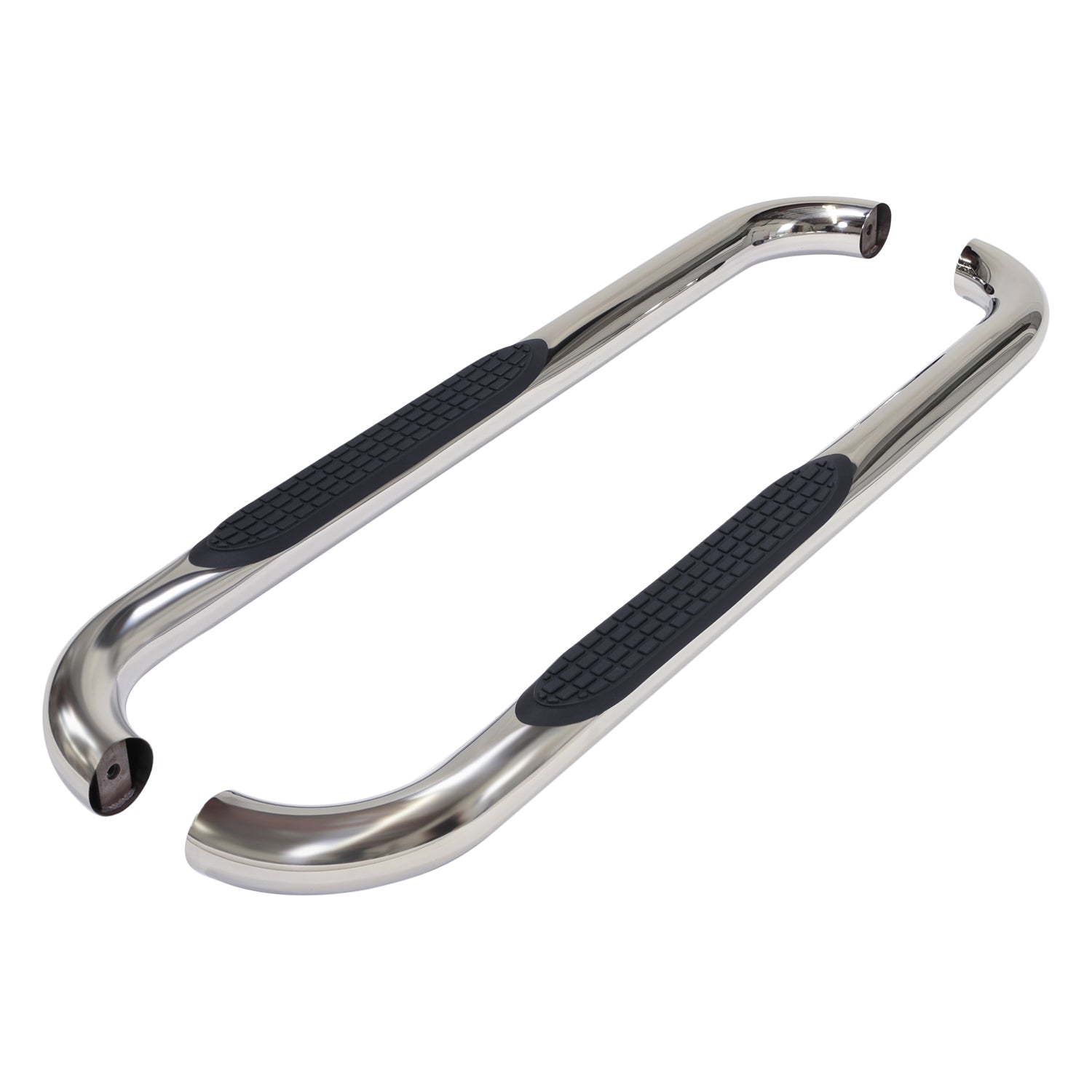 3 Inch Round Bent Pol Stainless Steel Without End Caps Rocker Panel Mount 1130301041 - 616 Auto Parts