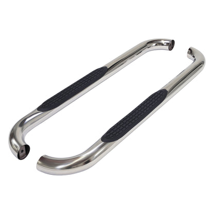 3 Inch Round Bent Pol Stainless Steel Without End Caps Rocker Panel Mount 1130301041 - 616 Auto Parts