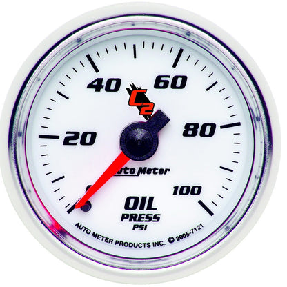 GAUGE, OIL PRESSURE, 2 1/16", 100PSI, MECHANICAL, C2 - 616 Auto Parts