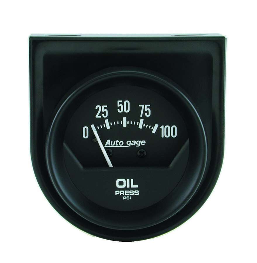 GAUGE CONSOLE, OIL PRESS, 2" , 100PSI, MECH, SHORT SWEEP, BLACK, AUTOGAGE - 616 Auto Parts