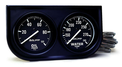 GAUGE CONSOLE, OILP/WTMP, 2", 100PSI/280?F, BLK DIAL, BLK BZL, AUTOGAGE - 616 Auto Parts