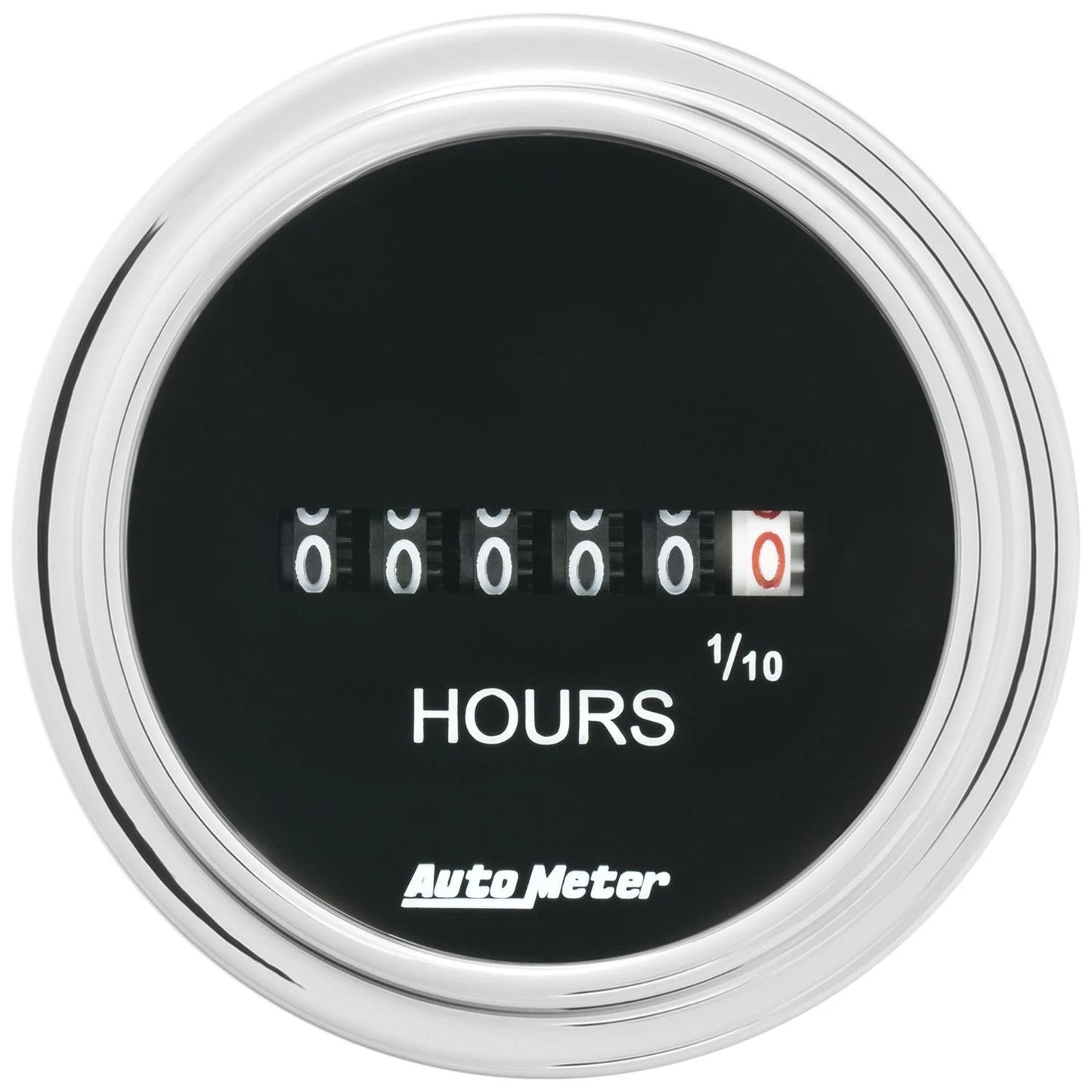 GAUGE, HOURMETER, 2 1/16", 100K HOURS, ELECTRIC (8V-32V), TRADITIONAL CHROME - 616 Auto Parts