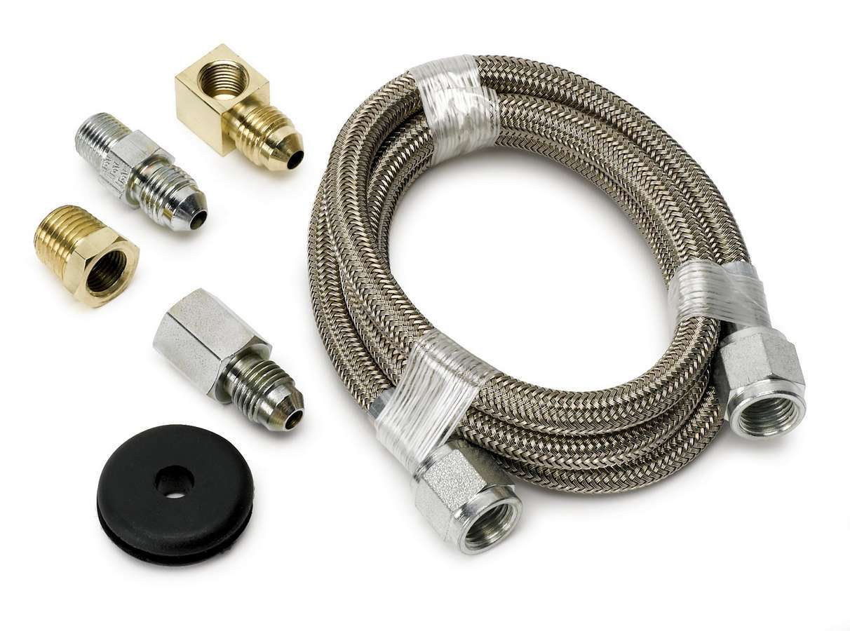 LINE, BRAIDED STAINLESS STEEL, #4 DIA., 3FT. LENGTH, -4AN AND 1/8" NPTF FITTINGS - 616 Auto Parts