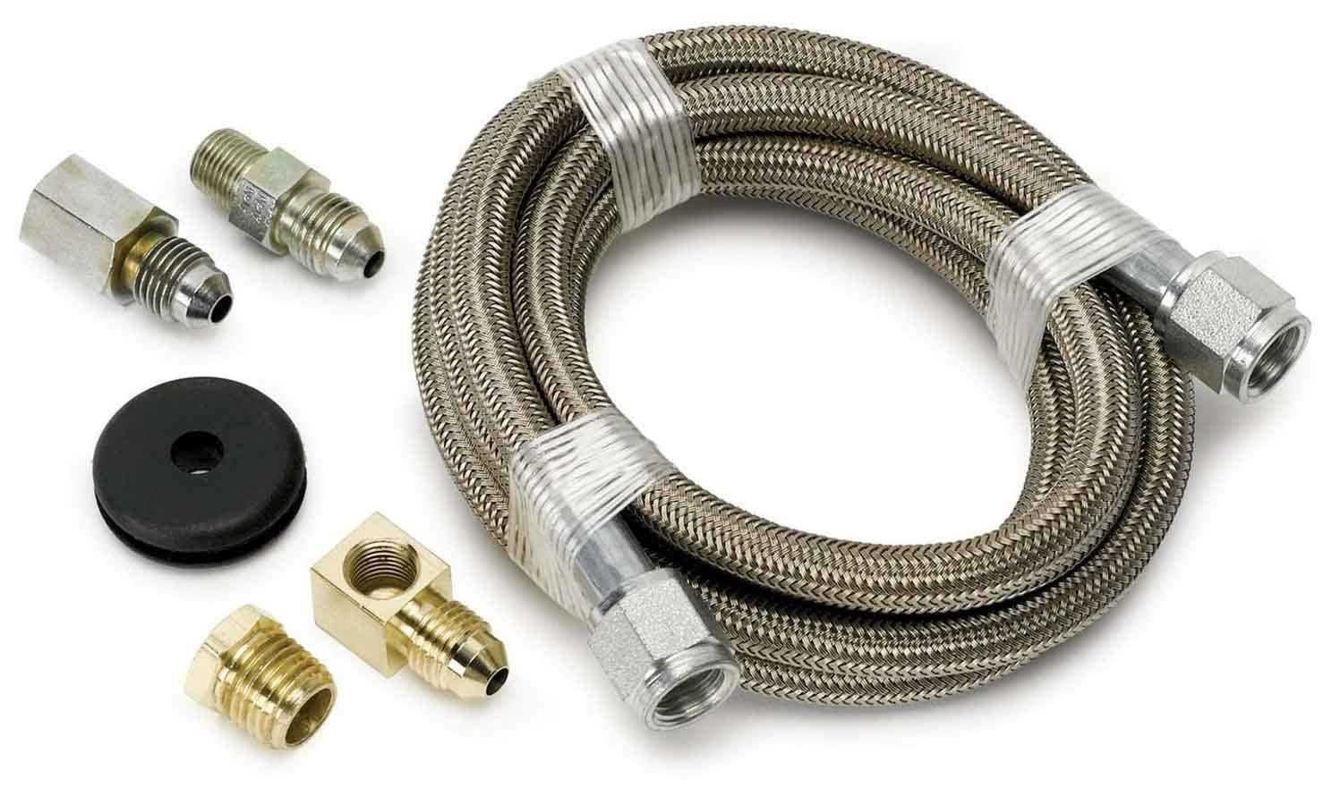 LINE, BRAIDED STAINLESS STEEL, #4 DIA., 6FT. LENGTH, -4AN AND 1/8" NPTF FITTINGS - 616 Auto Parts