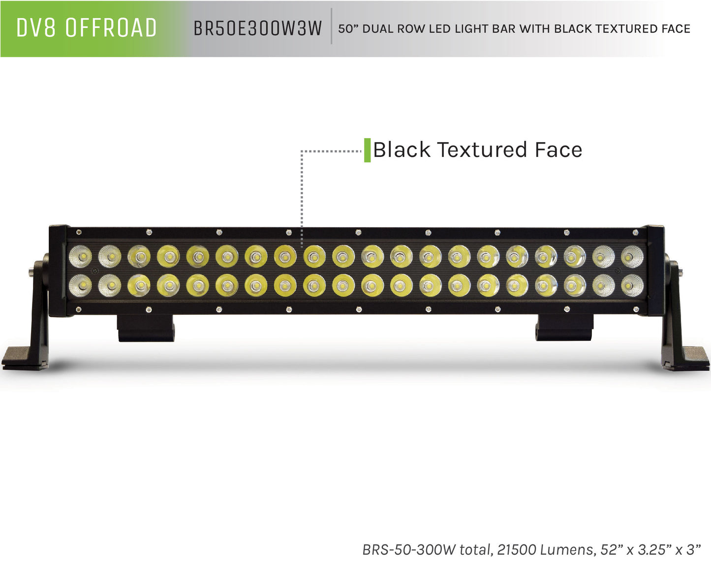 50 in. Dual Row LED Light Bar; Black Face - 616 Auto Parts