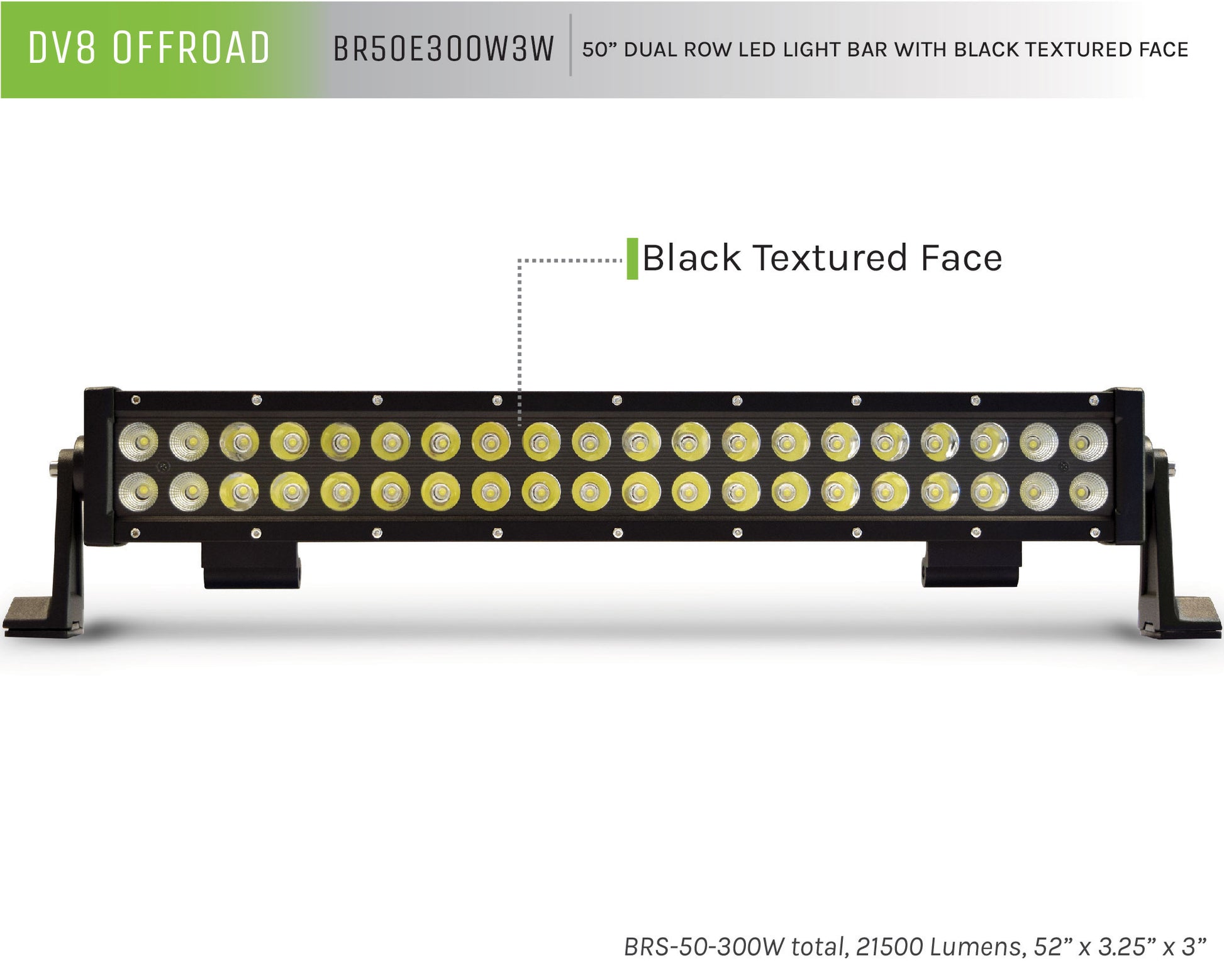 50 in. Dual Row LED Light Bar; Black Face - 616 Auto Parts