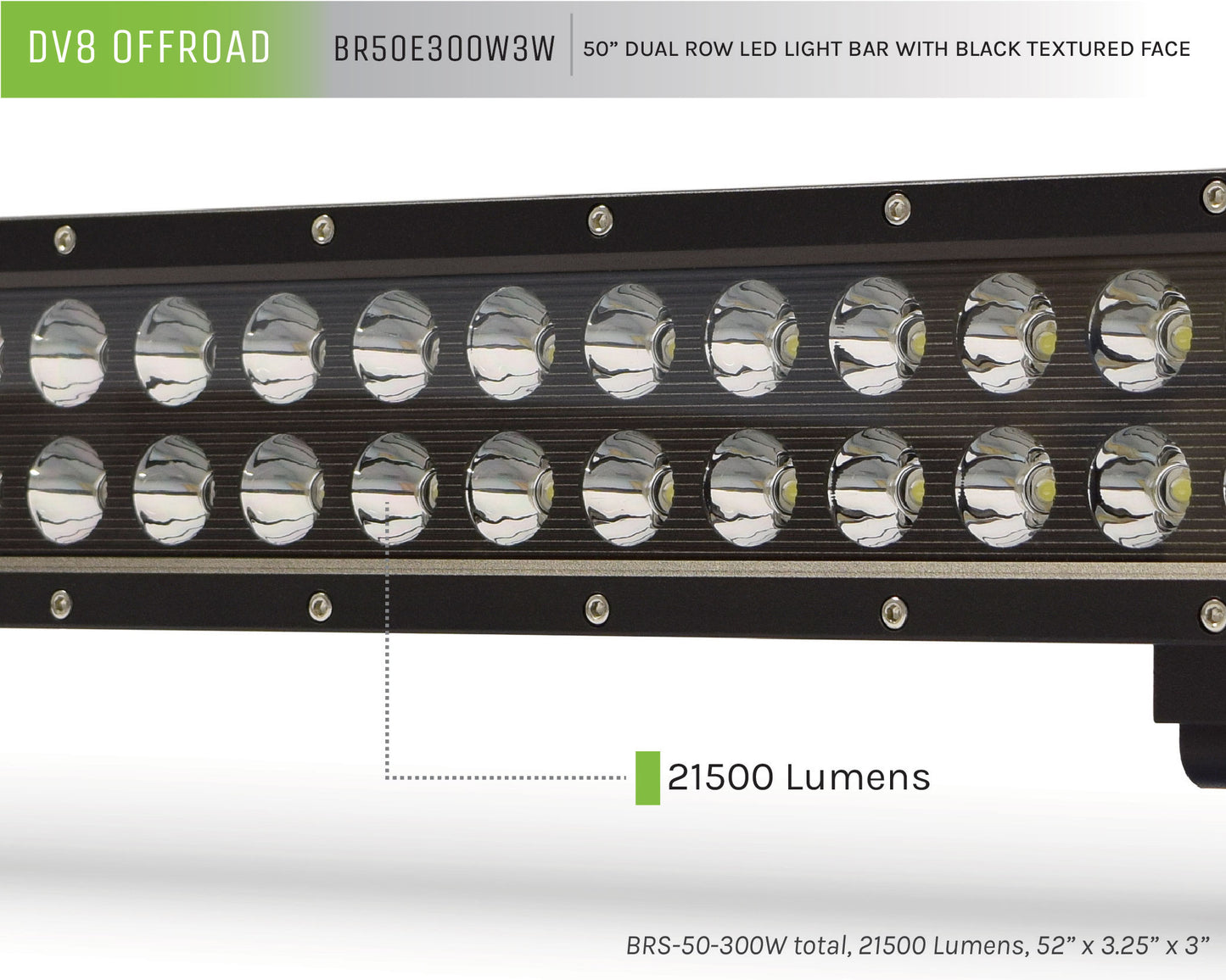 50 in. Dual Row LED Light Bar; Black Face - 616 Auto Parts