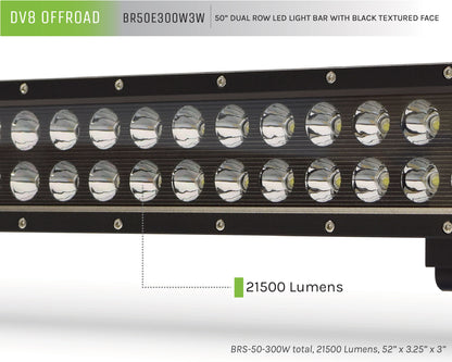 50 in. Dual Row LED Light Bar; Black Face - 616 Auto Parts