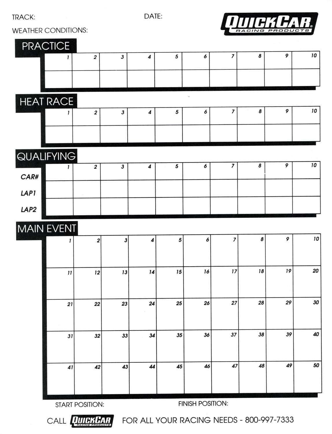 Time Organizer Sheets 50 Lap - 616 Auto Parts
