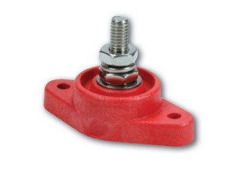Power Distribution Block Red Single Post - 616 Auto Parts