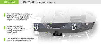 07-18 Jeep JK Jeep Stubby Rear Bumper RS-4 - 616 Auto Parts