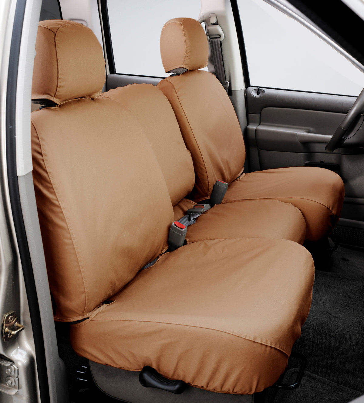 Polycotton SeatSaver Custom Front Row Seat Covers - Tan - SS2299PCTN - 616 Auto Parts