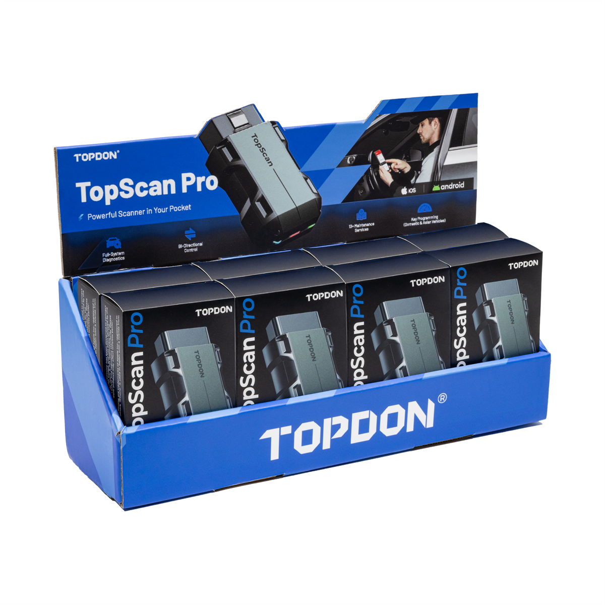 Topdon Pocket-Size Bluetooth Scan Tool w/Bi-Directional Controls - 8 Count