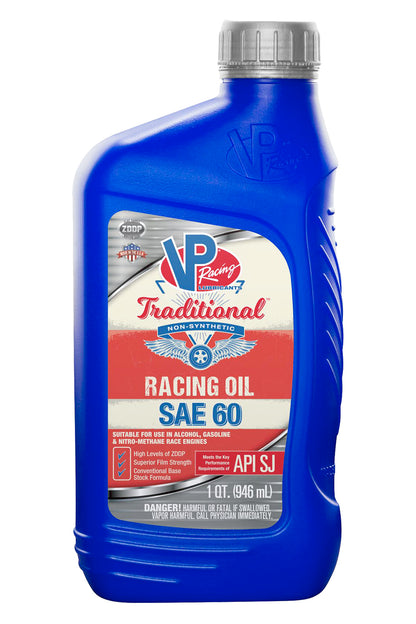 VP SAE 60 Traditional Non Syn Racing Oil Qt 2687 - 616 Auto Parts
