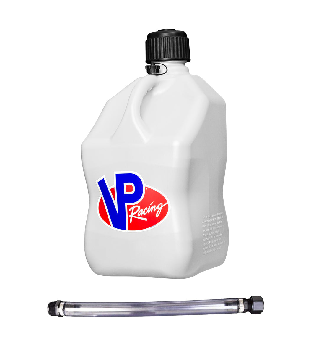VP Racing Fuels White Square 5.5 Gallon Motorsport Container W/ Deluxe Hose 3520-CA - 616 Auto Parts