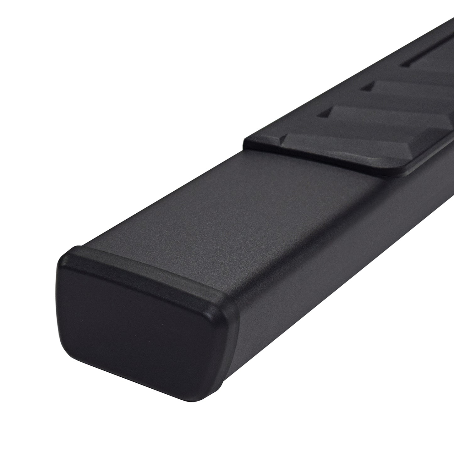 With Step Pads 4 In Trapezoidal Straight Powder Coated Titanium Black Steel With A4015B - 616 Auto Parts