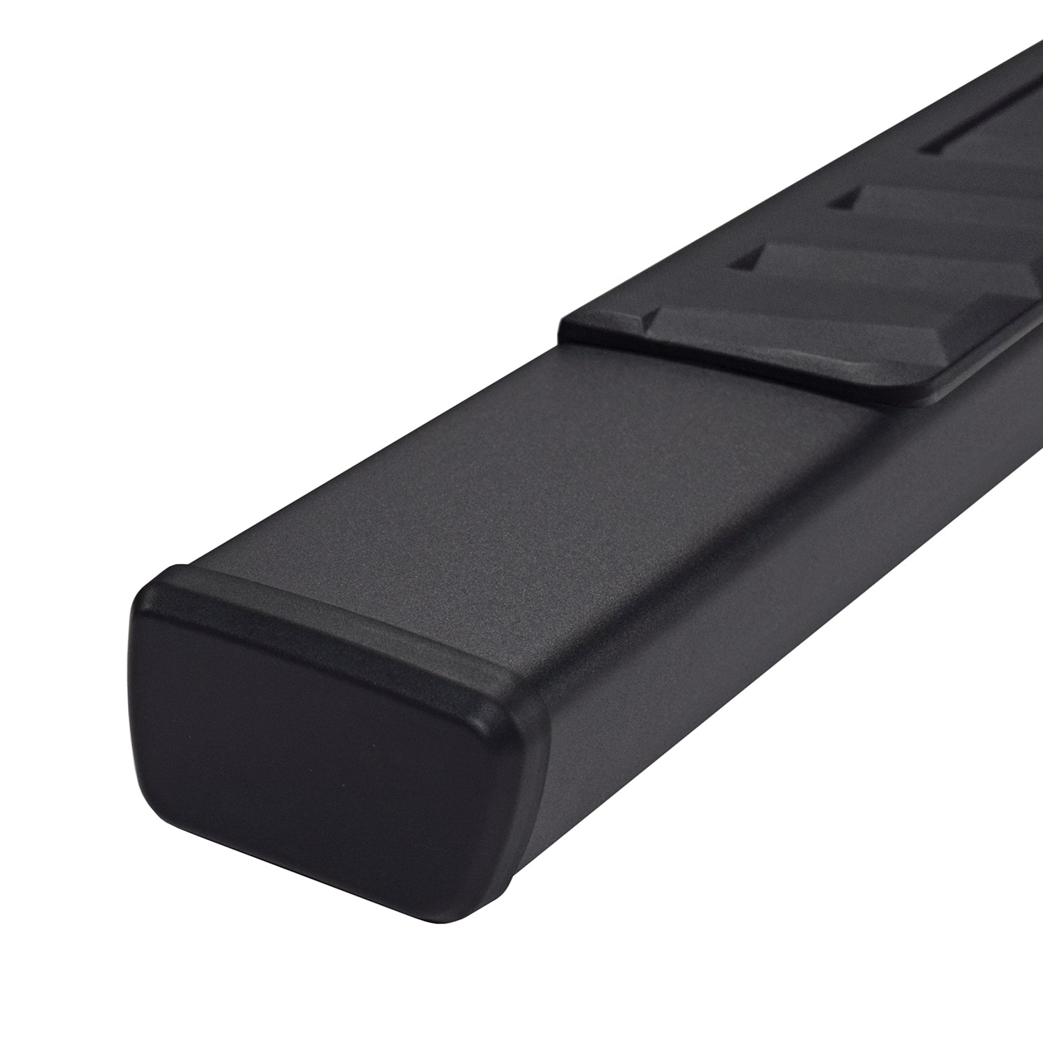 With Step Pads 4 In Trapezoidal Straight Powder Coated Titanium Black Steel With A4015B - 616 Auto Parts