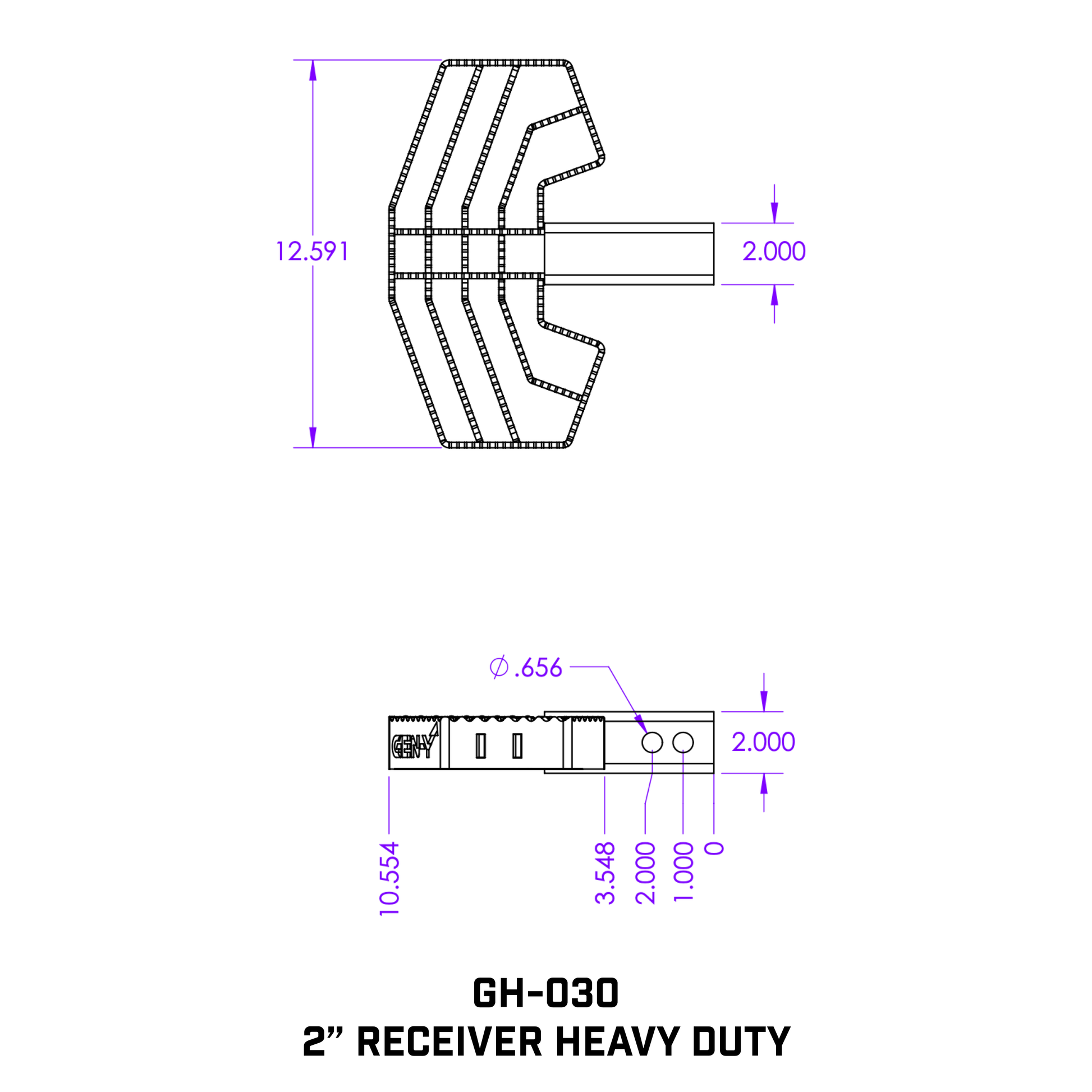 2" Shank Heavy-Duty 500lb Serrated Hitch Step GH-030 - 616 Auto Parts