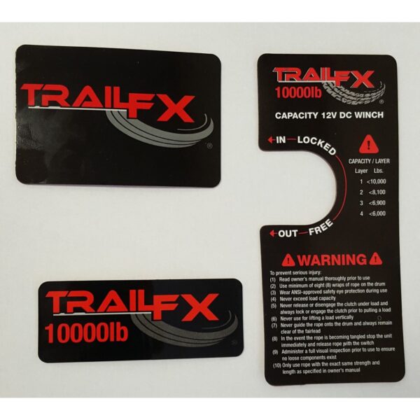 WINCH LABEL Trail FX WINCH DATA STICKER